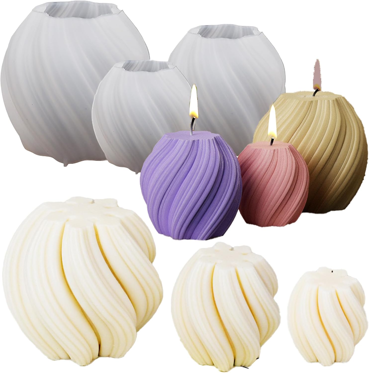 Soap Making Home - 3 Pack Wave Candle Molds -