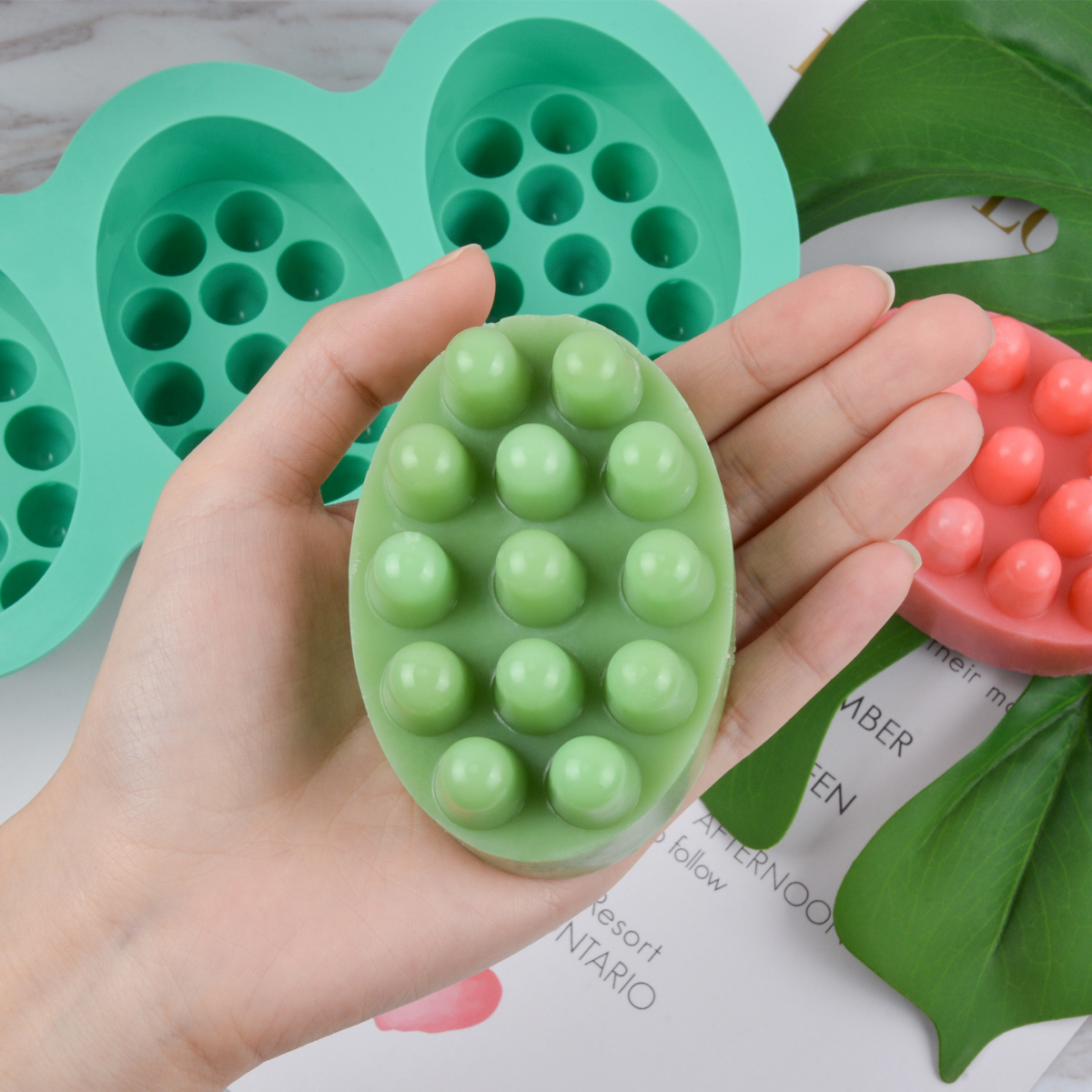 Soap Making Equipment For Beginners - 4 Hole Oval Massage Soap Silicone