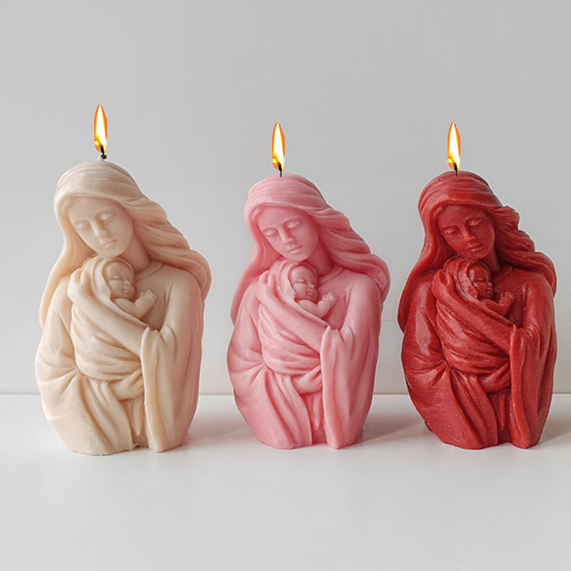 Soap Making Book For Beginners - Madonna Hold Baby Silicone Candle Mold