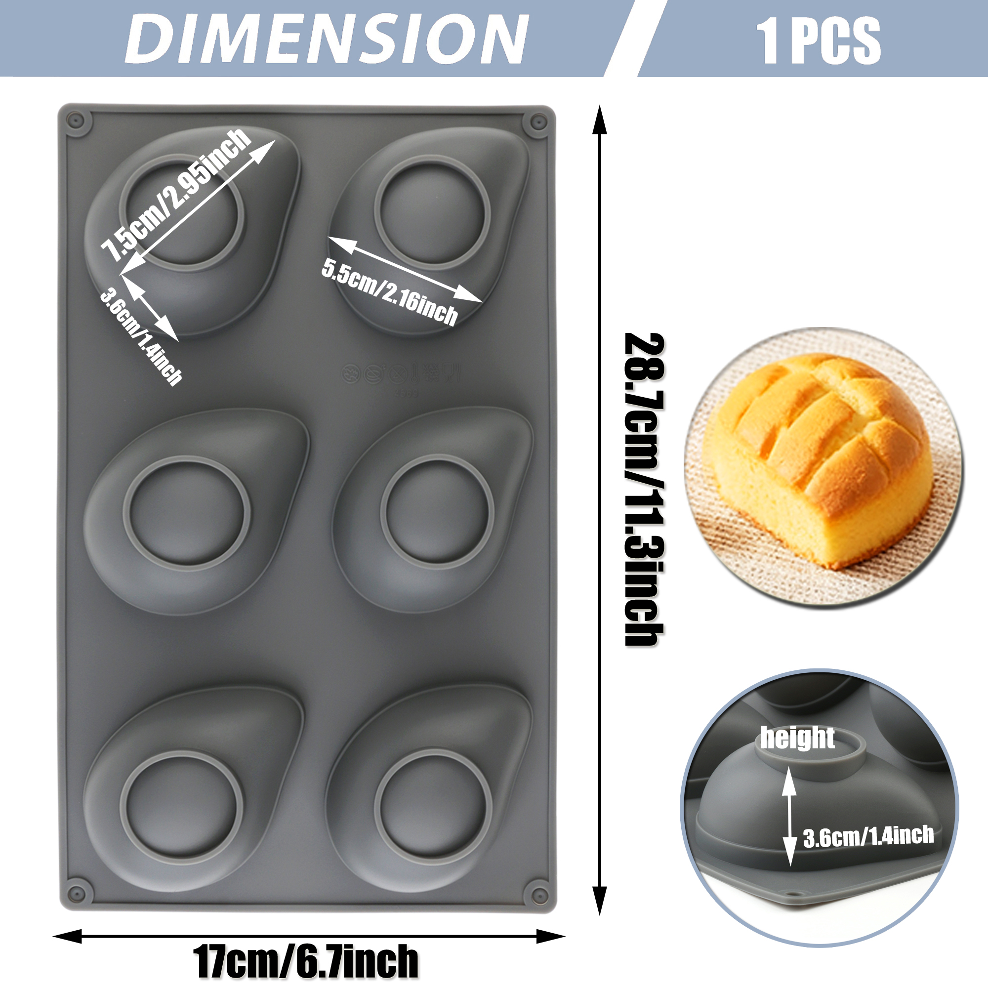 1pcs Gray Thick Silicone Mouss - Soap Making Ideas recensie en prijs